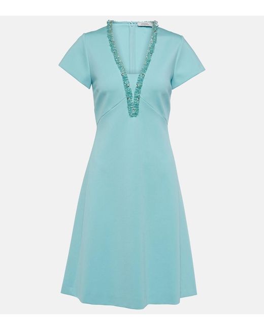 Dorothee Schumacher Blue Emotional Essence Embellished Minidress