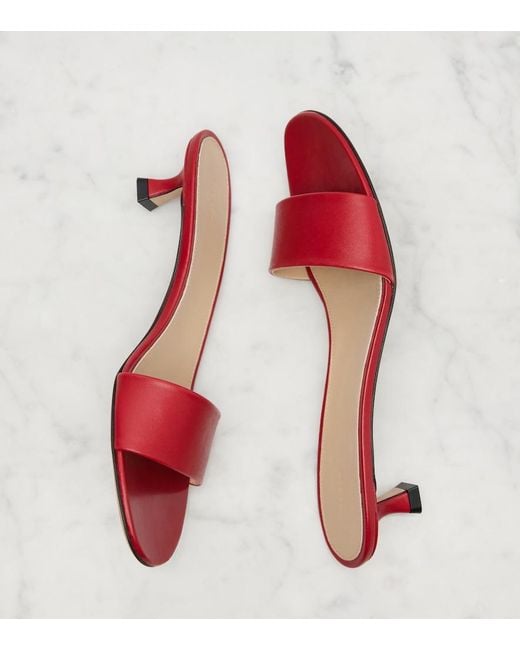 The Row Red Combo Leather Slides