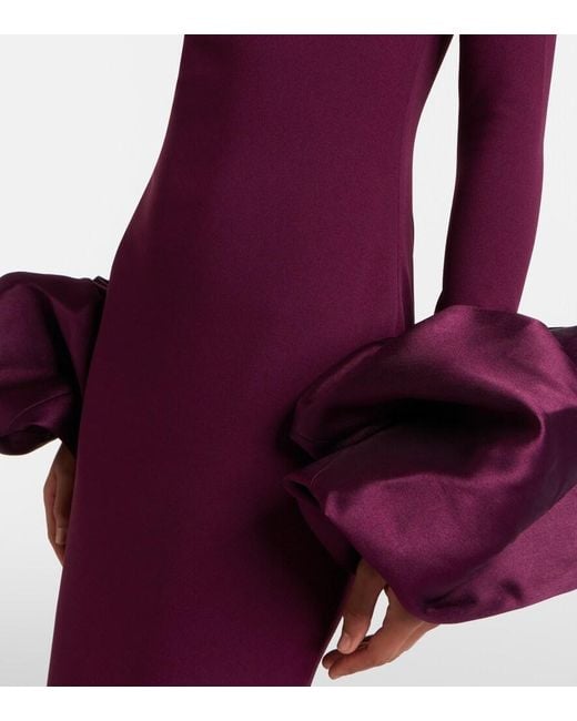 Solace London Purple Viviana Ruffled Gown