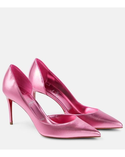 Salones Iriza 85 de piel metalizada Christian Louboutin de color Pink