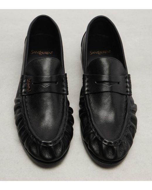 Saint Laurent Black Le Loafer Leather Penny Loafers