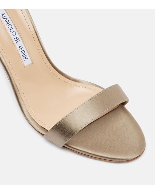 Manolo Blahnik Natural Chaos Satin Sandals