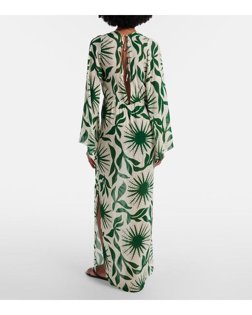Cala De La Cruz Green Odele Printed Maxi Dress