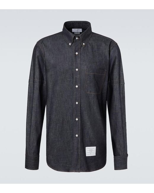 Thom Browne Blue Denim Shirt for men