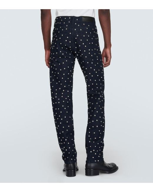 Jeans Regular Con Borchie di Lanvin in Blue da Uomo
