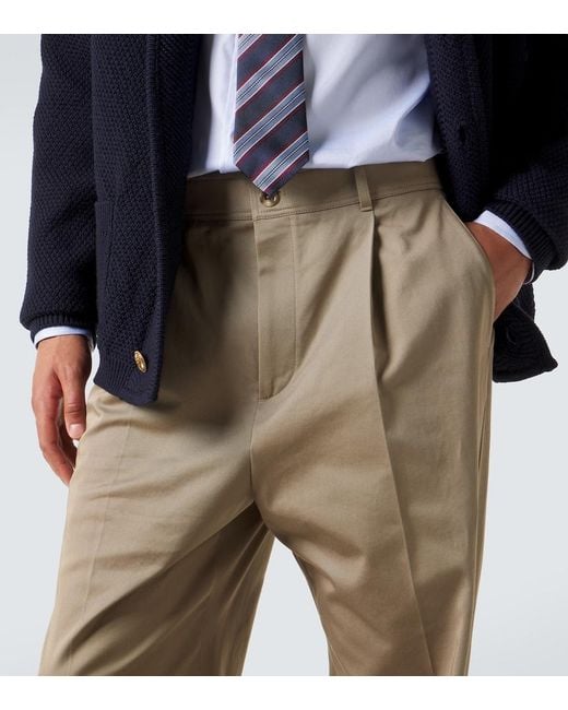 Valentino Natural Cotton Straight Pants for men