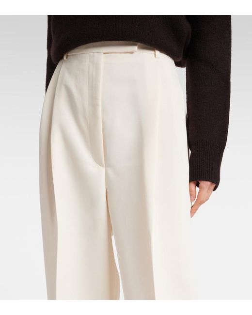 Rohe White High-Rise Wide Leg Pants