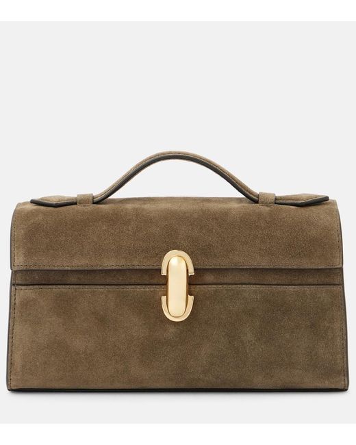 Borsa Symmetry Pochette in suede di SAVETTE in Brown