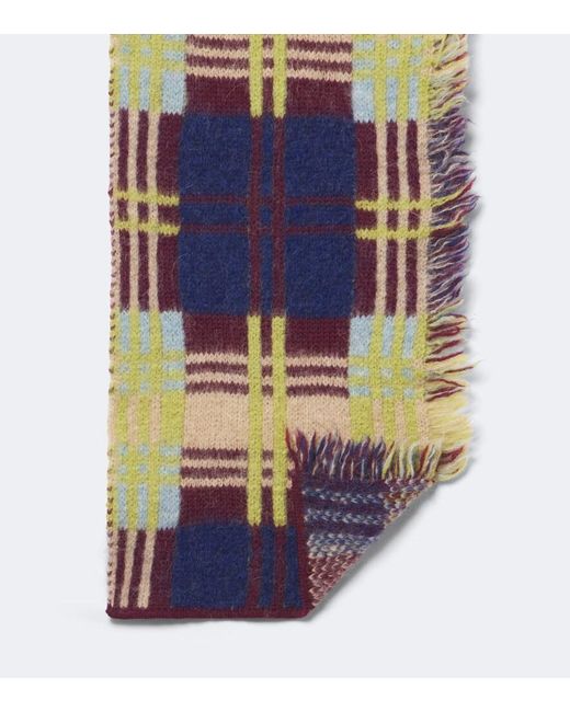 Dries Van Noten Multicolor Checked Fringed Wool And Alpaca-Blend Scarf