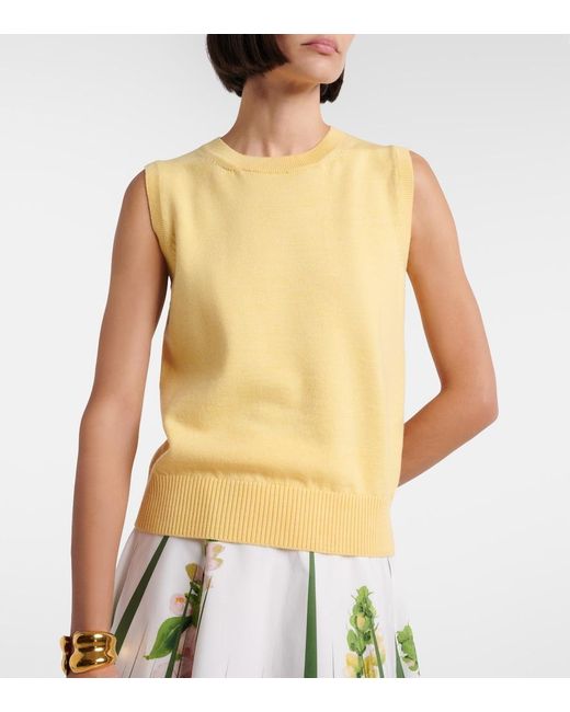 Oscar de la Renta Yellow Virgin Wool Sweater Vest