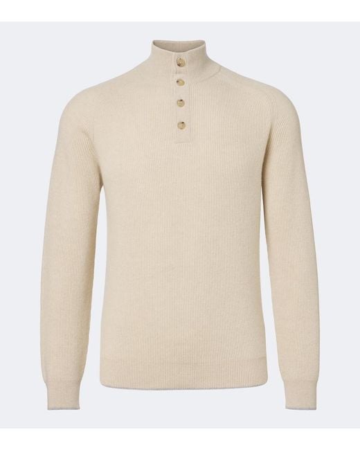 Fedeli Natural Cashmere Turtleneck Sweater for men
