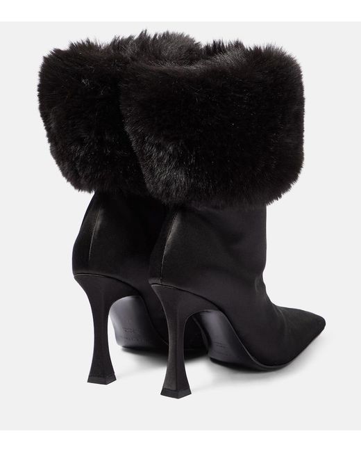 Magda Butrym Black Satin Ankle Boots