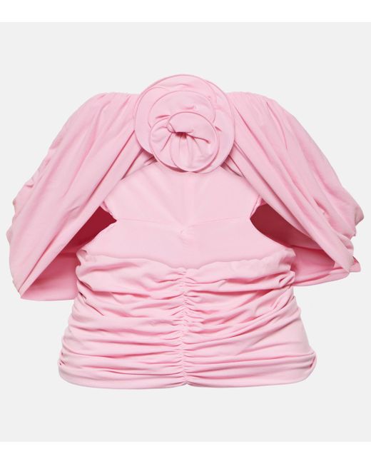 Top a encolure bardot Magda Butrym en coloris Pink