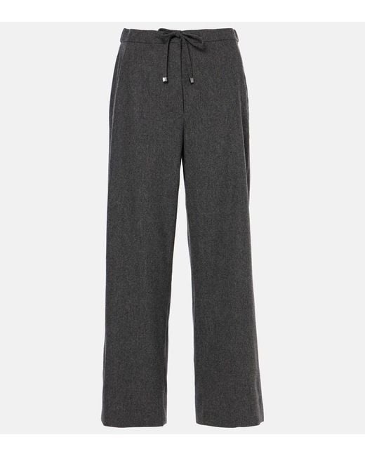 Max Mara Gray Florida Wool Straight Pants