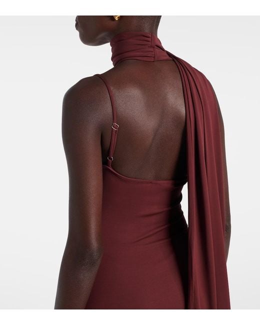 AYA MUSE Purple Wisp Draped Maxi Dress