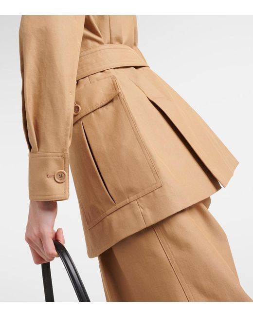 Max Mara Brown Pacos Belted Cotton Canvas Jacket