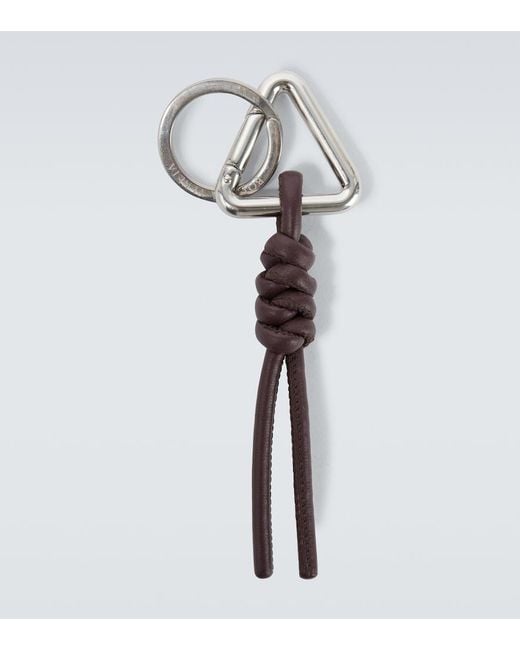Bottega Veneta White Leather Keychain for men