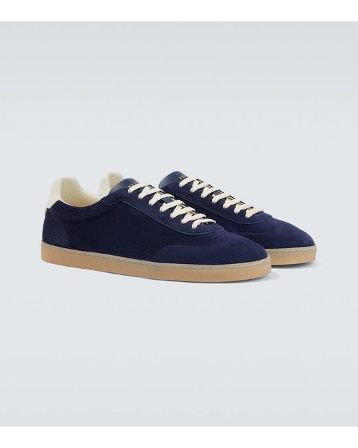 Brunello Cucinelli Blue Suede Sneakers for men