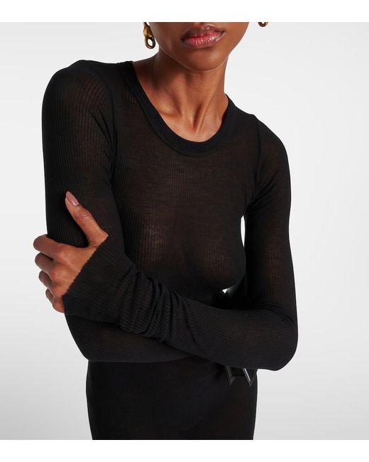 Rick Owens Black Knitted Midi Dress