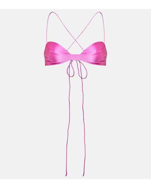 The Sei Pink Silk Charmeuse Bra Top
