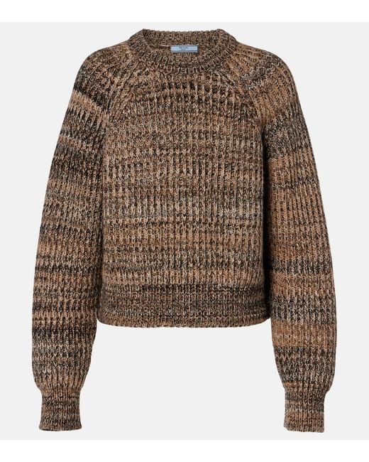 Prada Brown Wool And Cashmere Sweater