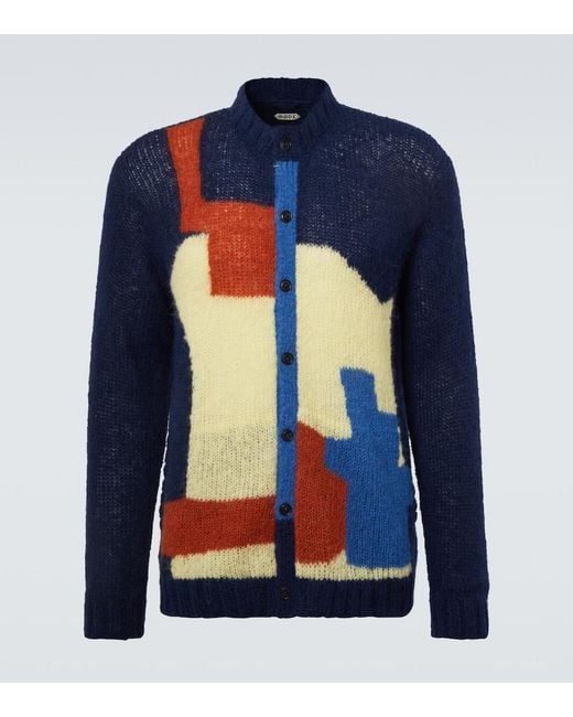 Bode Blue Chapeau Alpaca-Blend Cardigan for men
