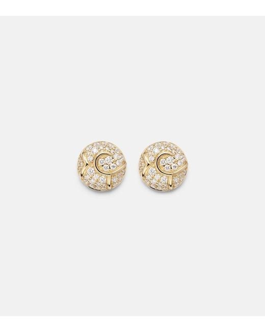 Marina B White Onda Boule 18Kt Stud Earrings With Diamonds