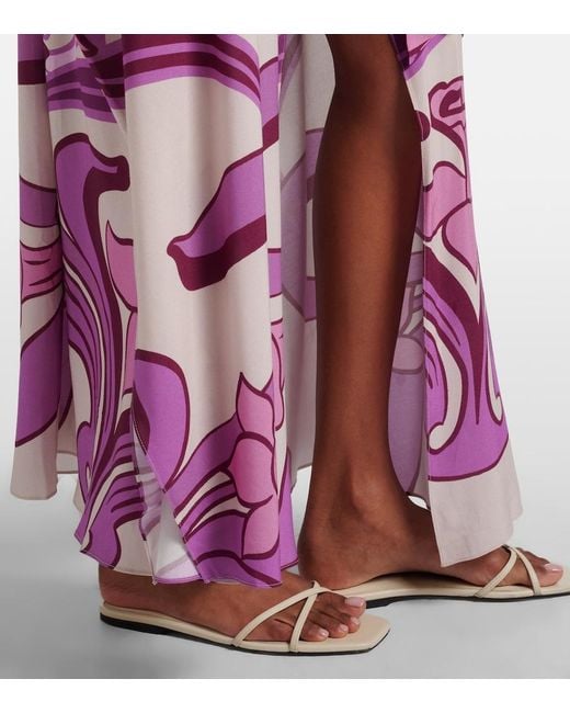 Adriana Degreas Purple Printed Beach Cover-Up
