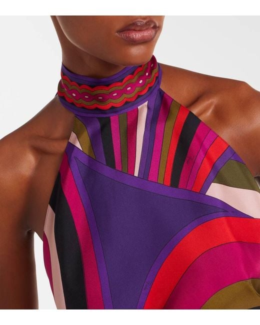 Top Iride De Saten De Seda Emilio Pucci de color Red