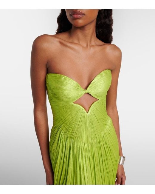Maria Lucia Hohan Green Stephanie Silk Tulle Bustier Gown