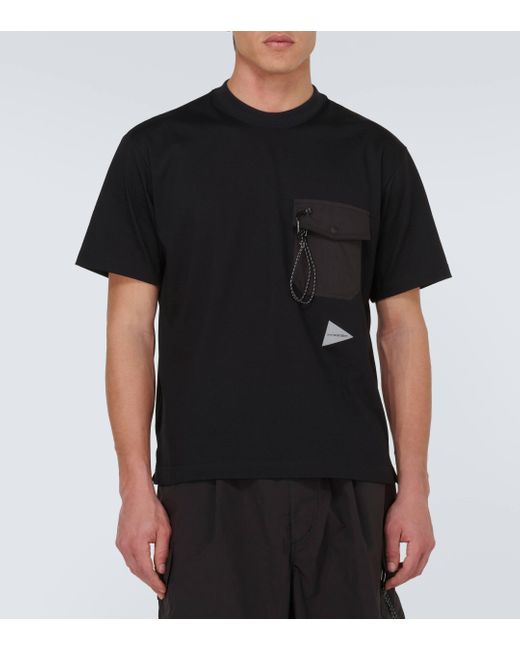 And Wander Black Pocket T Jersey T-shirt for men
