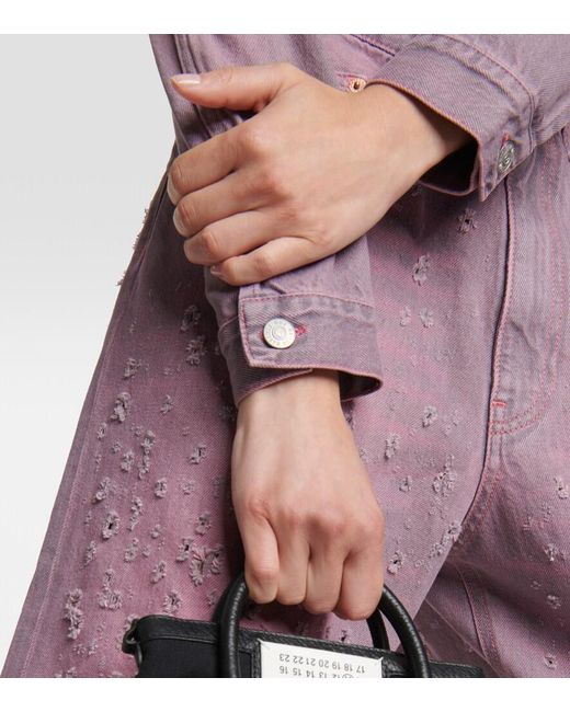 MM6 by Maison Margiela Pink Cropped Denim Jacket