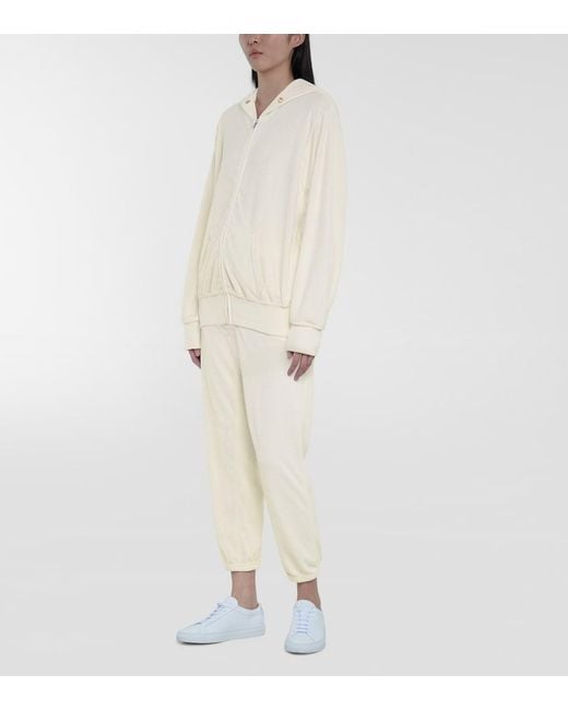 Les Tien White Sudadera De Terciopelo Con Capucha