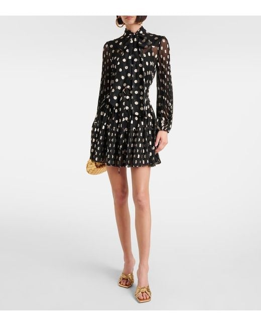 Abito Corto A Pois di Zimmermann in Black