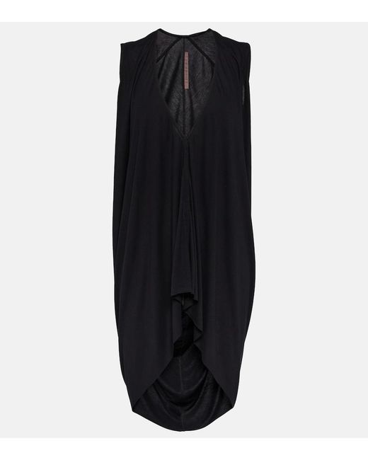 Rick Owens Black Lilies Draped Jersey Top