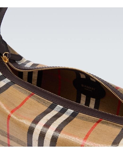 Burberry White Check Canvas Shoulder Bag for men