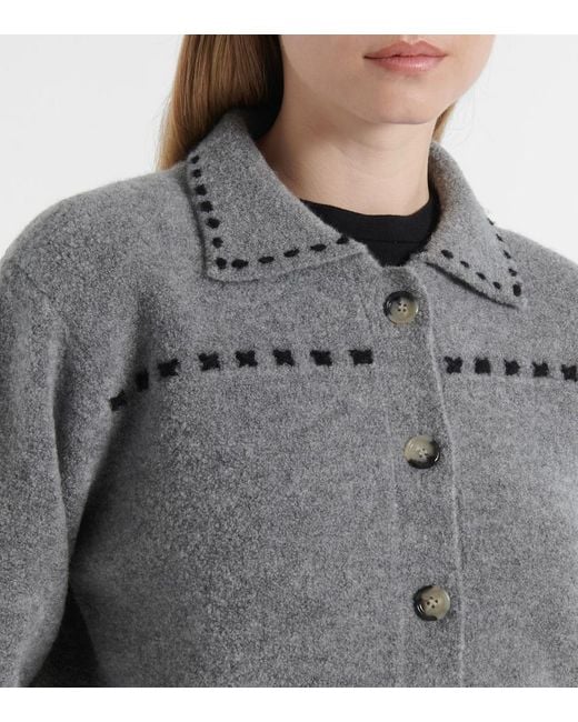 Jardin Des Orangers Gray Wool And Cashmere-Blend Cardigan