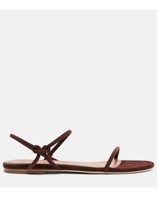 Staud Brown Laurel Suede Sandals