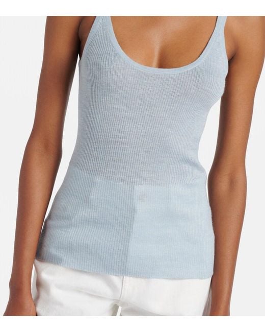 Gabriela Hearst Blue Cinxia Cashmere, Silk, And Hemp Tank Top