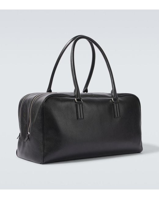 Tom Ford Black Logo Leather Duffel Bag for men