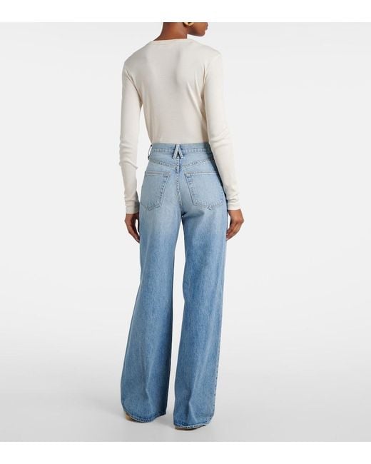 SLVRLAKE Denim Blue Eva High-Rise Wide-Leg Jeans