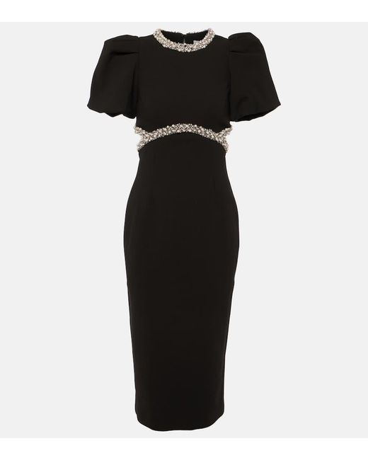 Rebecca Vallance Black Eva Cut Out-detail Midi Dress