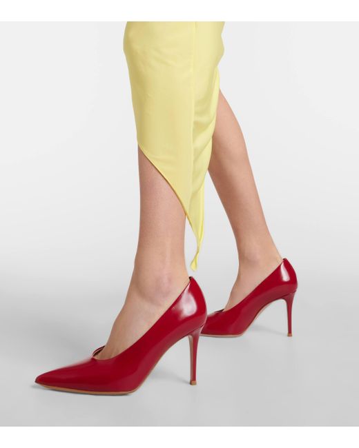 Gianvito Rossi Red Robbie 85 Patent Leather Pumps