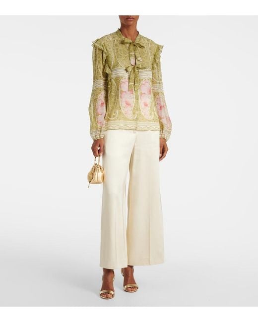 Giambattista Valli Metallic Printed Silk Georgette Blouse