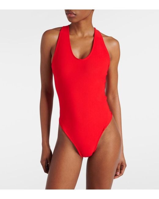 Alaïa Red Jersey Bodysuit