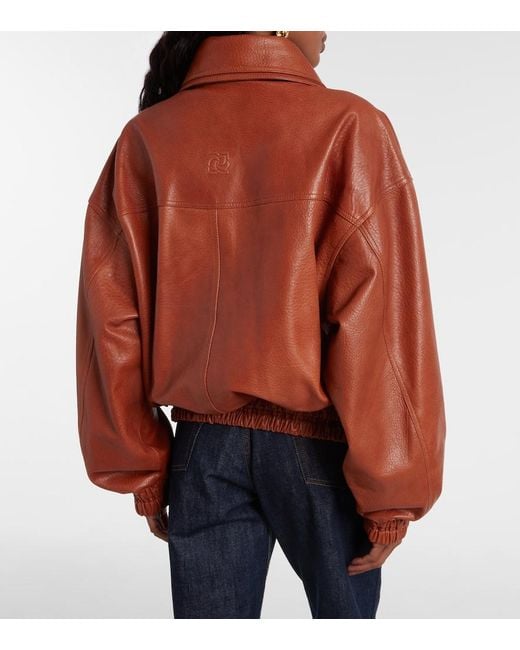 Magda Butrym Red Leather Blouson Jacket