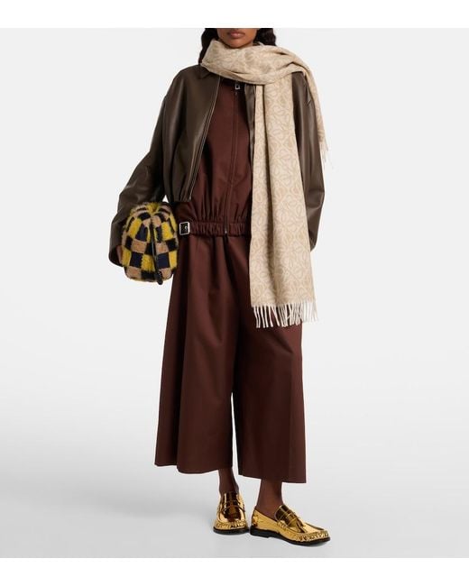 Loewe Natural Anagram Wool And Cashmere Scarf