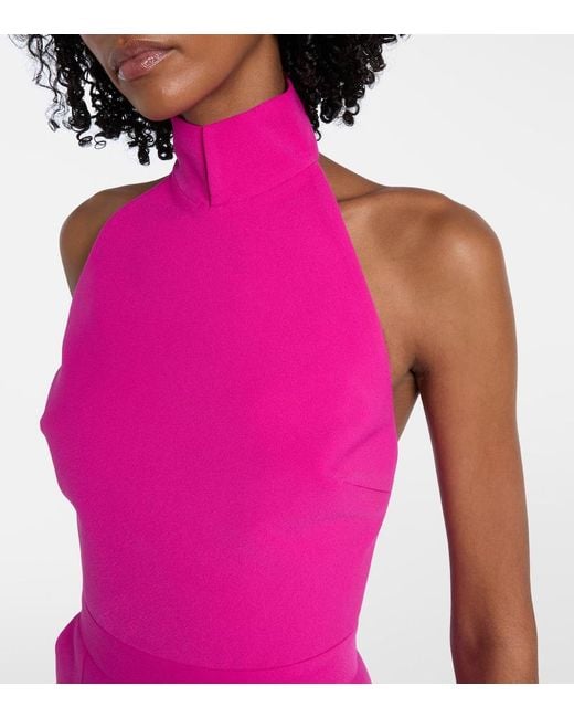 The New Arrivals Ilkyaz Ozel Pink Halterneck Maxi Dress
