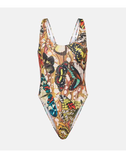 Maillot de bain Papillon imprime Jean Paul Gaultier en coloris Metallic