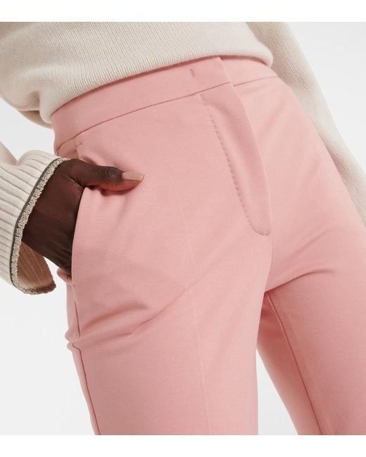 Max Mara Pink Pegno Cropped Jersey Slim Pants